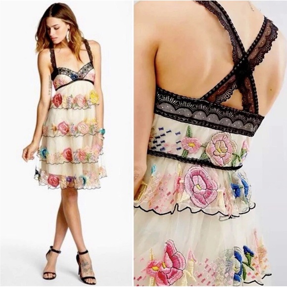 Free People Dresses & Skirts - Free People Rambling Rose Tulle Tiered Dress